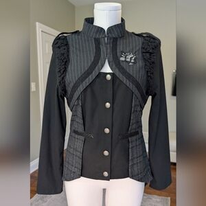 Angels Never Die Women's Avant Garde Beaded Blazer Gothic Steampunk Size 1 (S)